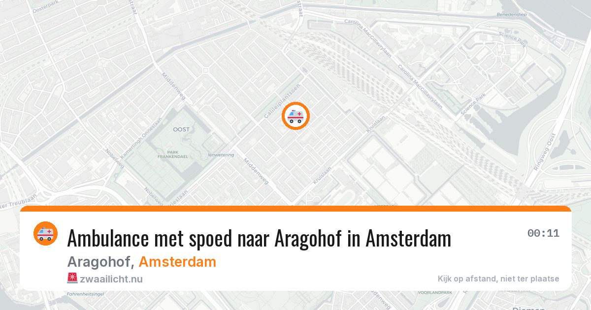 Ambulance met spoed naar Aragohof in Amsterdam — 26 mei 2026