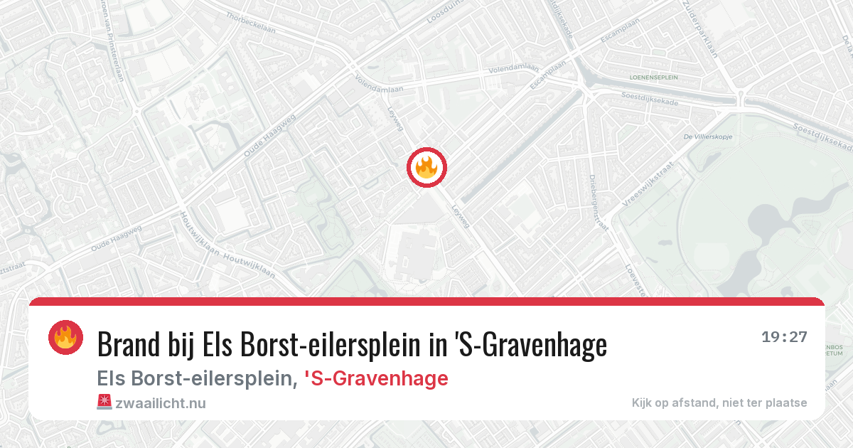 Brand bij Els Borst-eilersplein in 'S-Gravenhage — 13 jul 2026