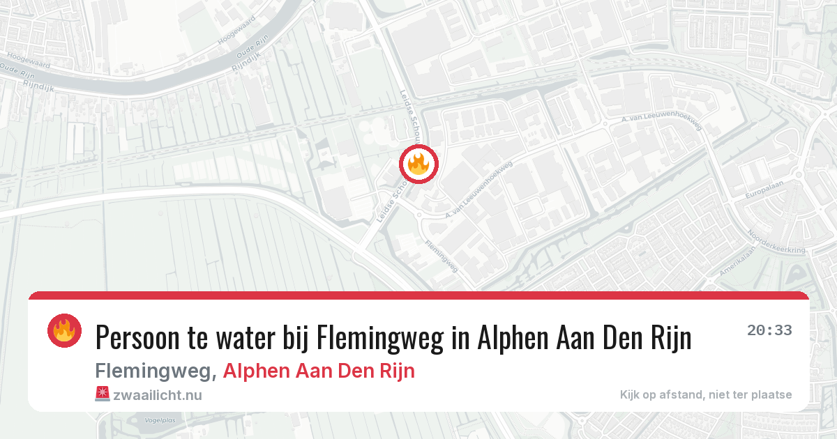 Persoon te water bij Flemingweg in Alphen Aan Den Rijn — 24 jul 2026