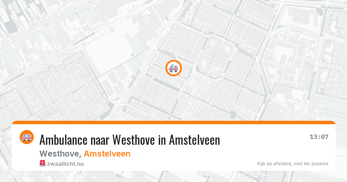 Ambulance naar Westhove in Amstelveen — 19 jul 2026