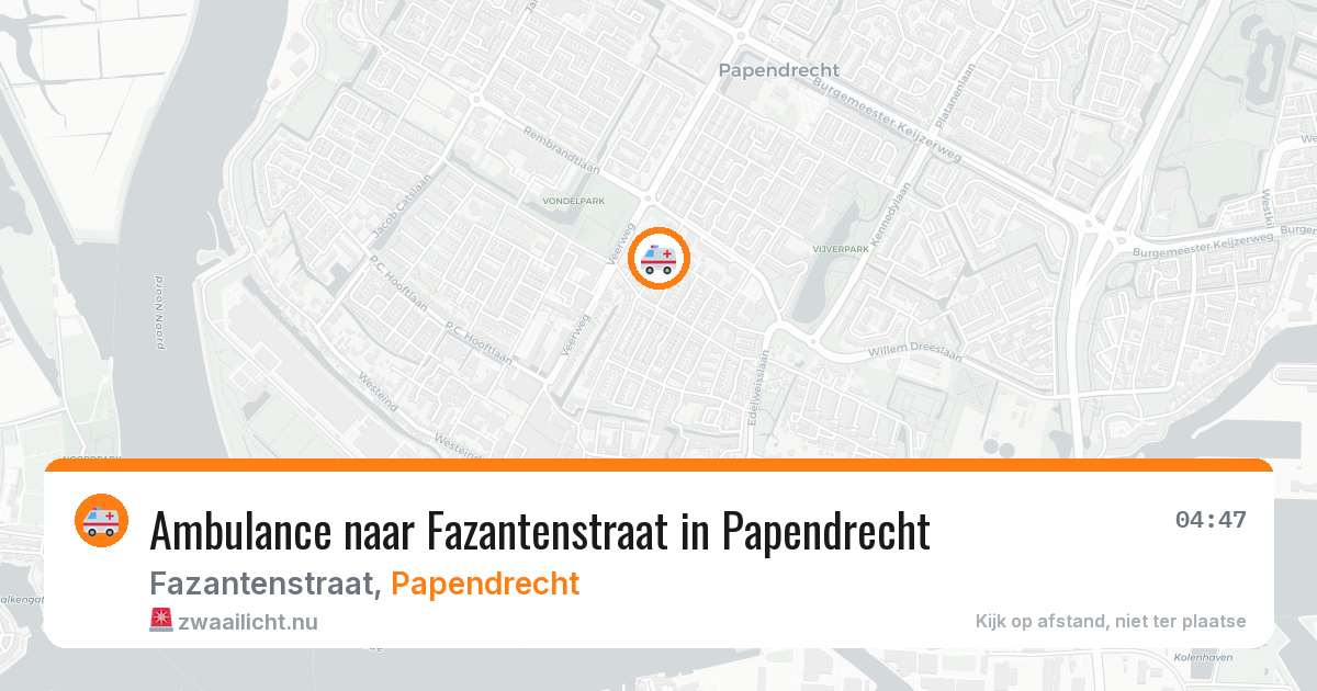 Ambulance naar Fazantenstraat in Papendrecht — 23 mrt 2026