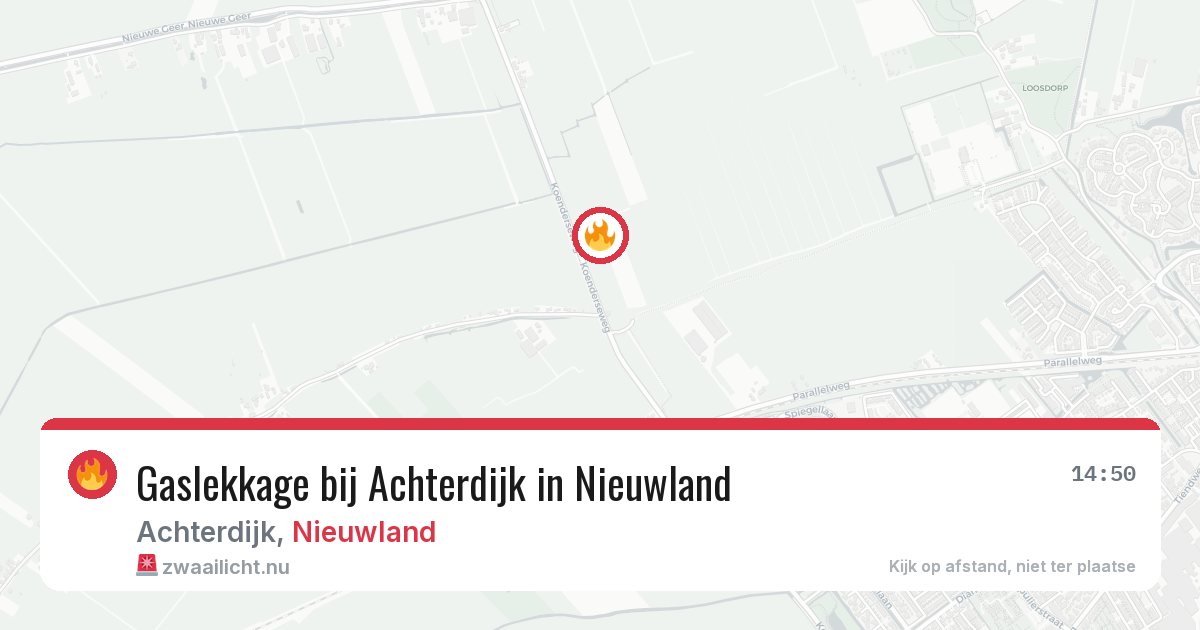 Gaslekkage bij Achterdijk in Nieuwland — 4 jun 2026