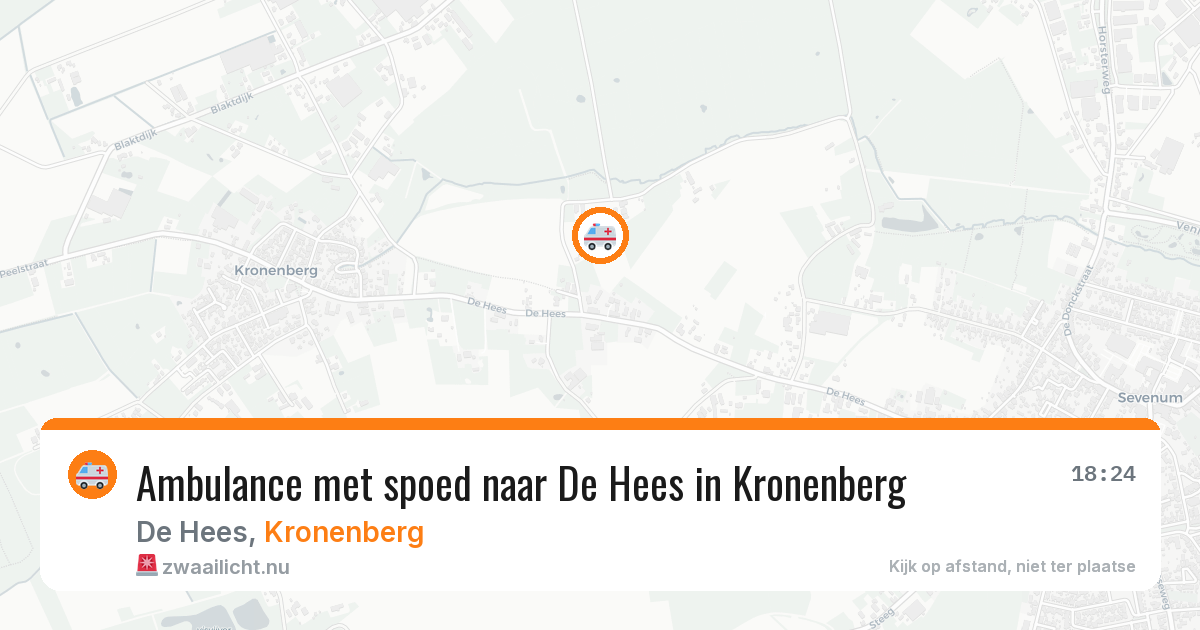 Ambulance met spoed naar De Hees in Kronenberg — 2 jul 2026
