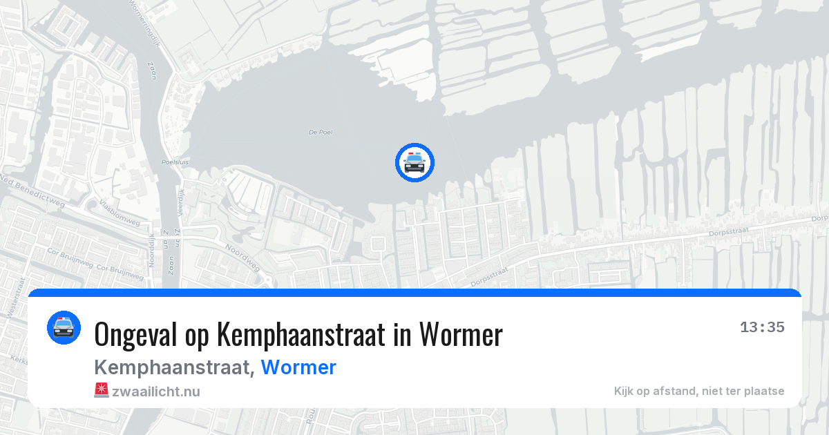 Ongeval op Kemphaanstraat in Wormer — 17 jul 2026