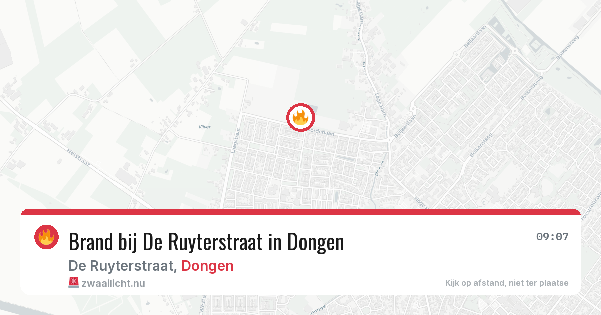 Brand bij De Ruyterstraat in Dongen — 24 mei 2026