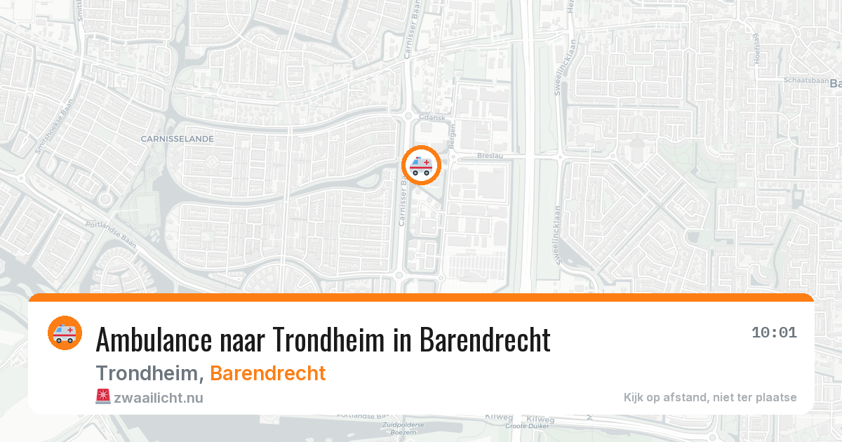 Ambulance naar Trondheim in Barendrecht — 23 jul 2026