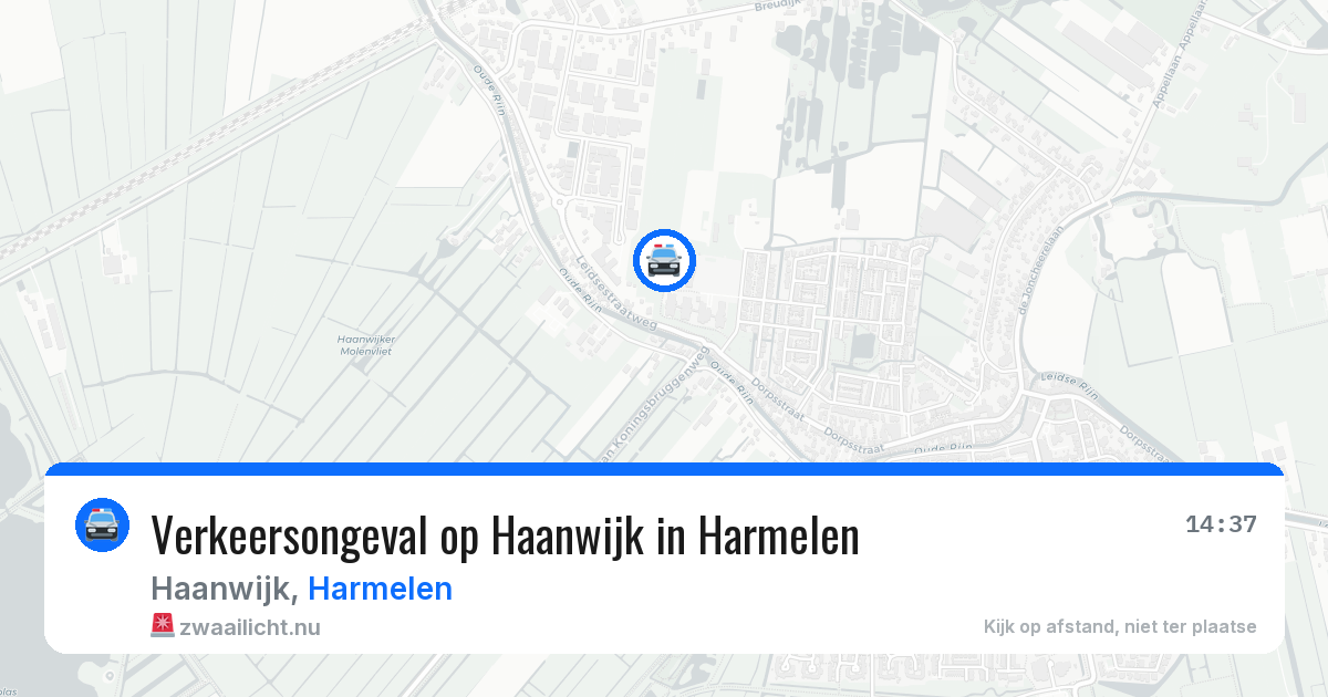 Verkeersongeval op Haanwijk in Harmelen — 13 jul 2026