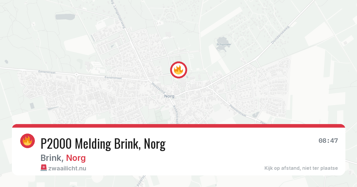 P2000 Melding Brink, Norg — 8 jul 2026