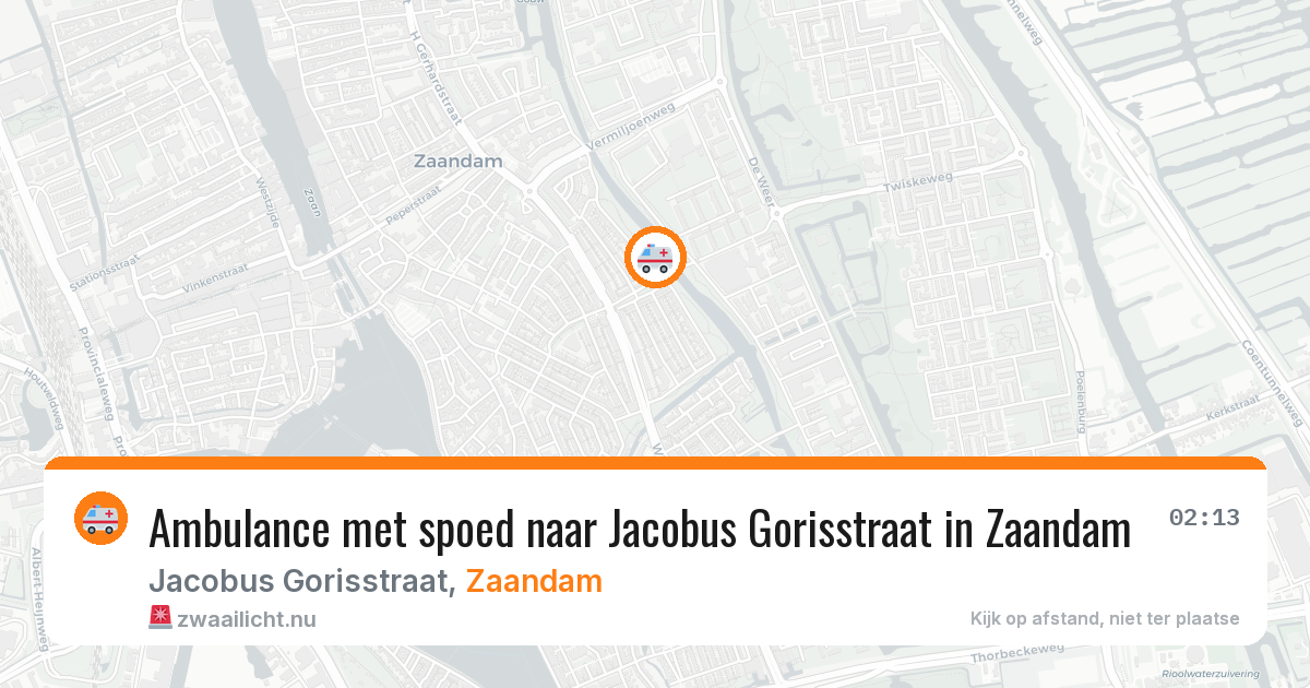 Ambulance met spoed naar Jacobus Gorisstraat in Zaandam — 25 mei 2026