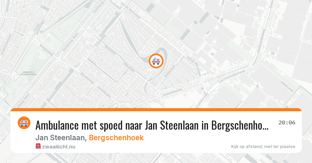 Ambulance met spoed naar Jan Steenlaan in Bergschenhoek — 6 apr 2026