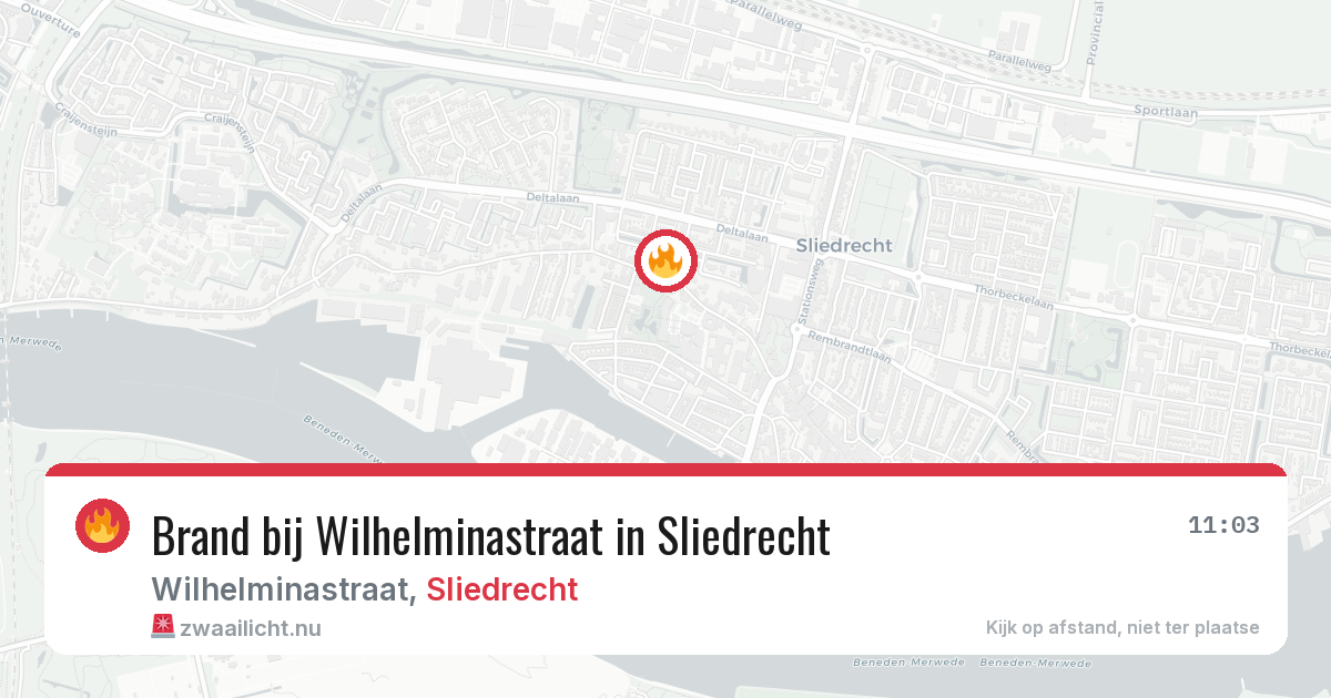 Brand bij Wilhelminastraat in Sliedrecht — 5 mei 2026