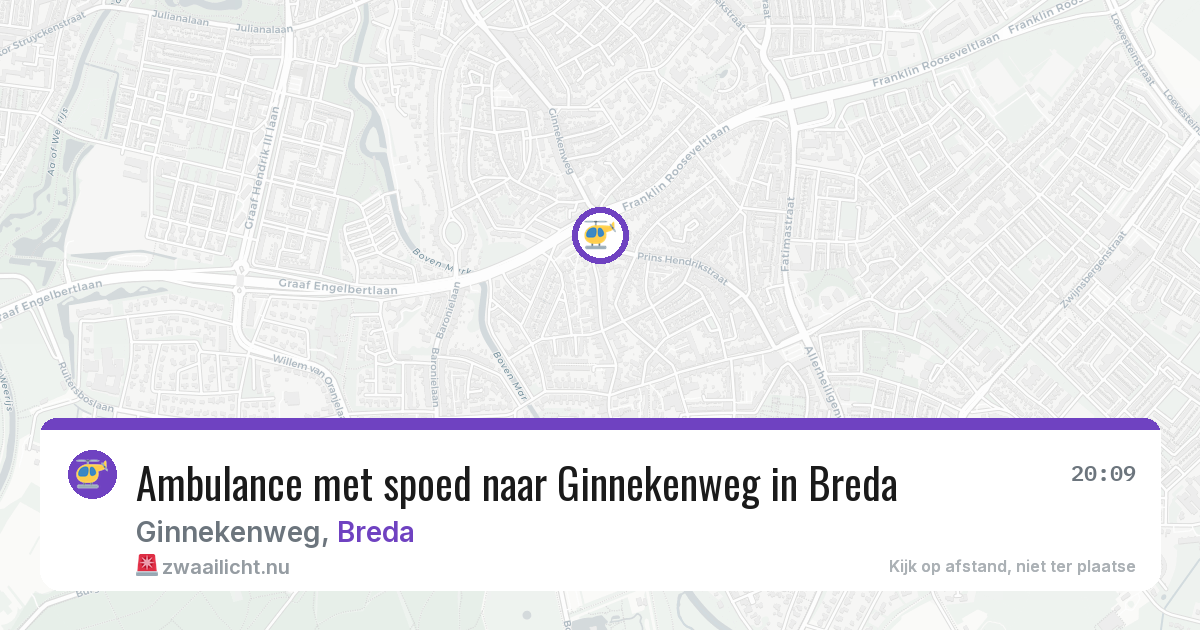 Ambulance met spoed naar Ginnekenweg in Breda — 19 jul 2026