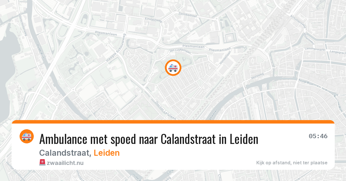 Ambulance met spoed naar Calandstraat in Leiden — 11 jul 2026
