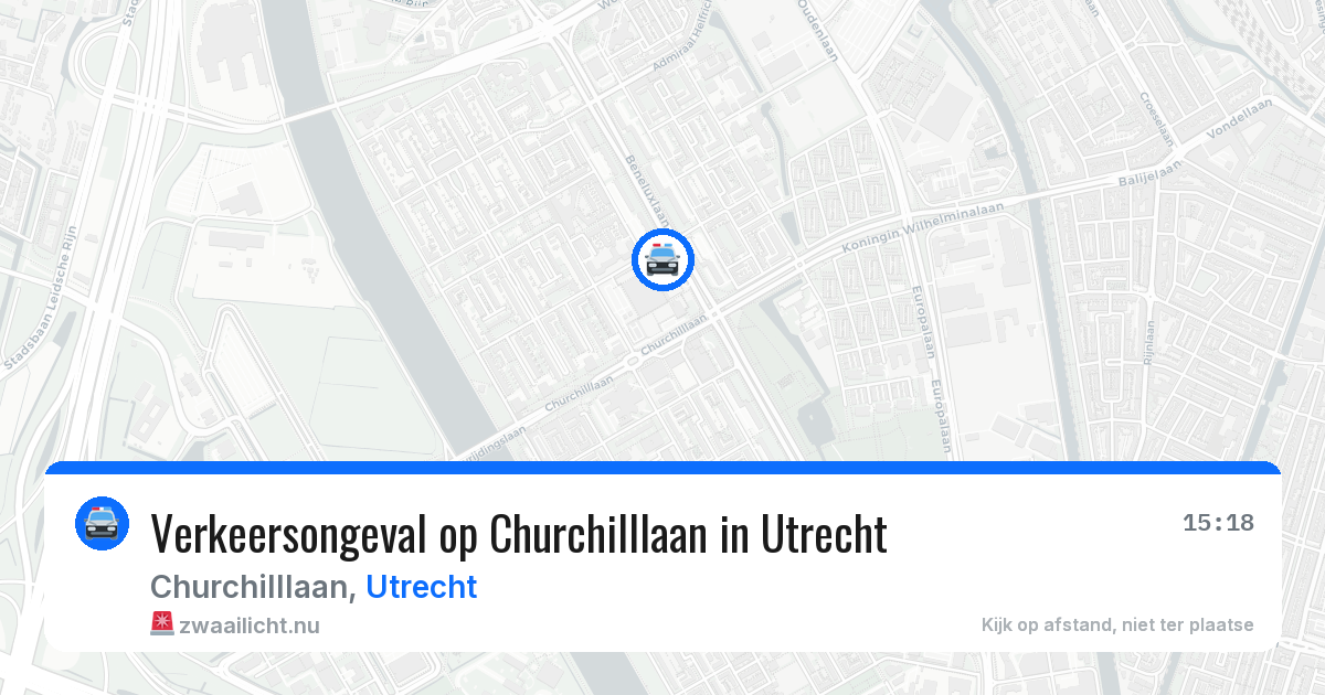 Verkeersongeval op Churchilllaan in Utrecht — 22 jul 2026