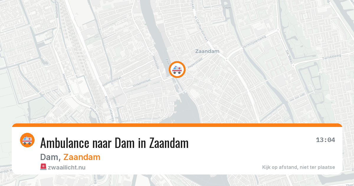 Ambulance naar Dam in Zaandam — 26 jul 2026