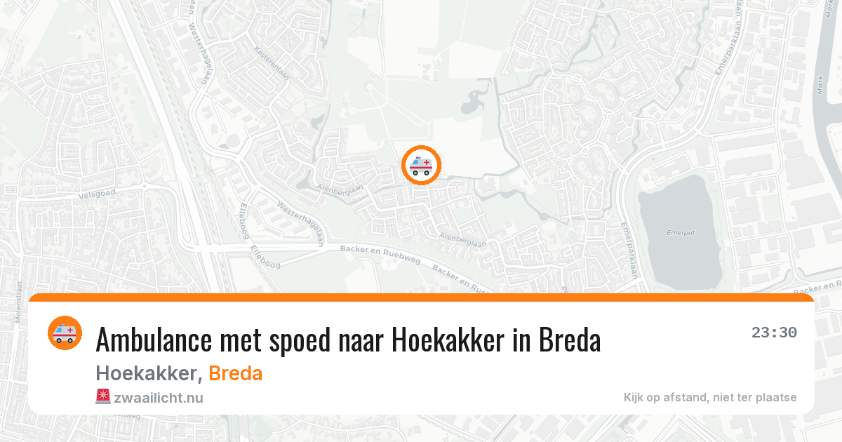 Ambulance met spoed naar Hoekakker in Breda — 12 apr 2026