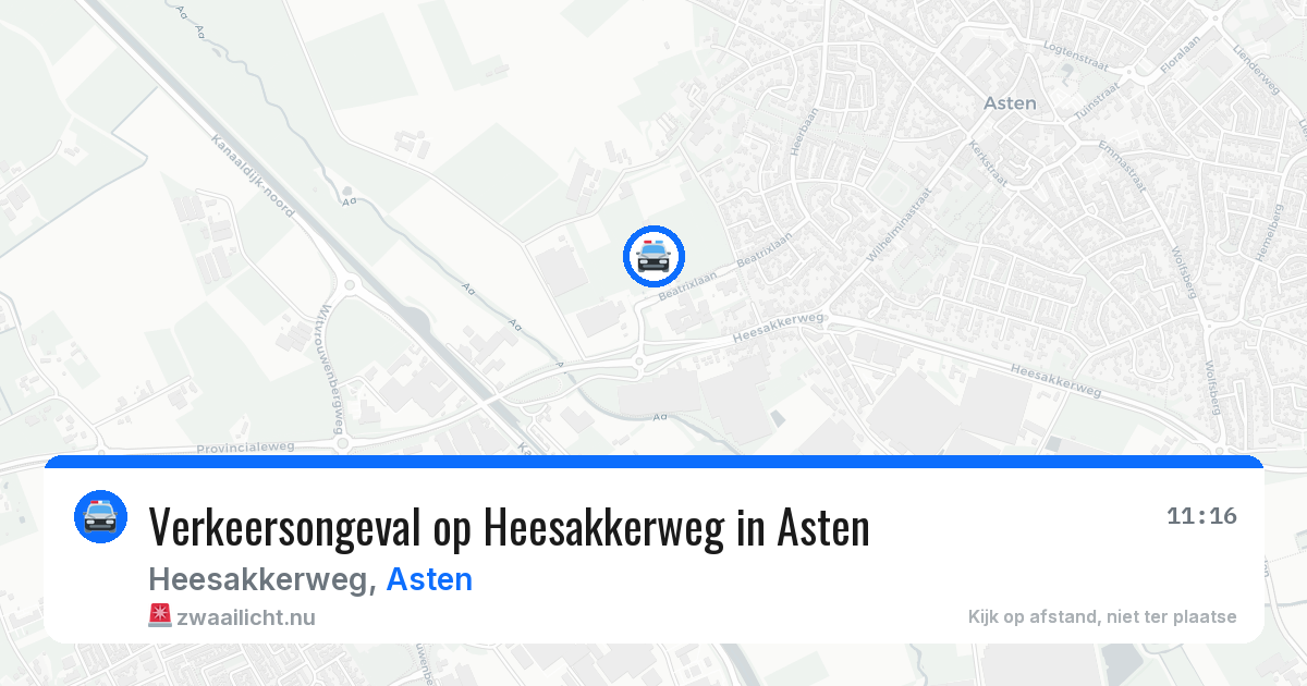 Verkeersongeval op Heesakkerweg in Asten — 13 jul 2026
