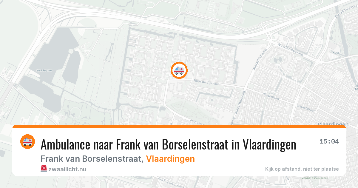 Ambulance naar Frank van Borselenstraat in Vlaardingen — 14 jul 2026