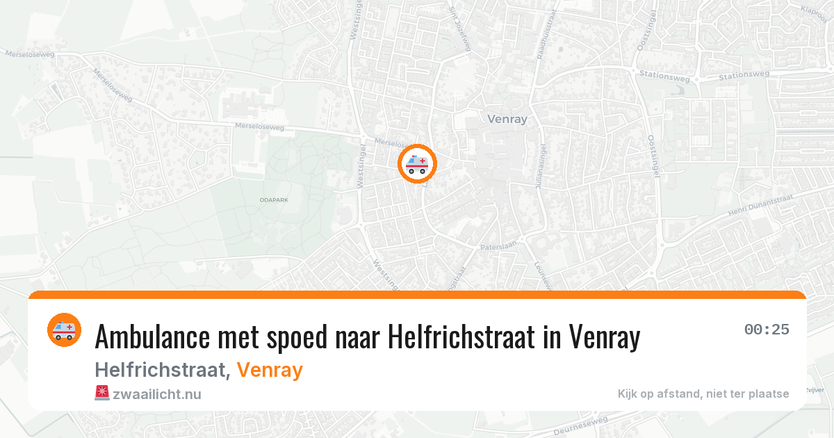 Ambulance met spoed naar Helfrichstraat in Venray — 11 jul 2026