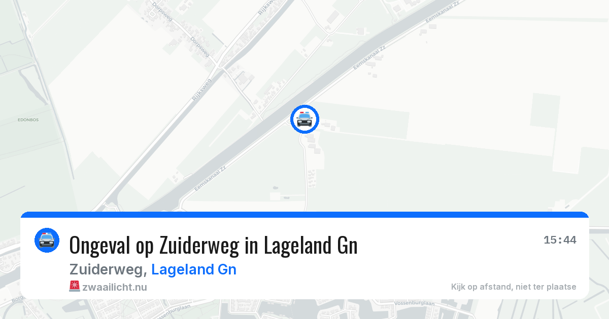 Ongeval op Zuiderweg in Lageland Gn — 7 mei 2026