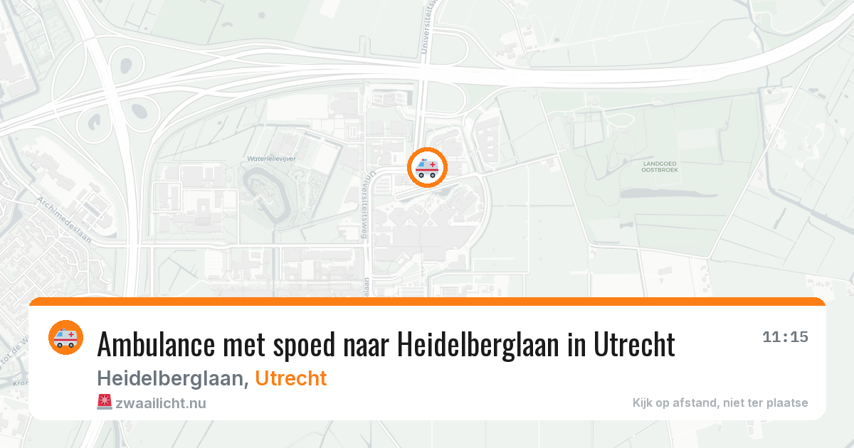 Ambulance met spoed naar Heidelberglaan in Utrecht — 25 jul 2026