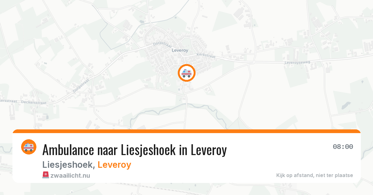 Ambulance naar Liesjeshoek in Leveroy — 12 jul 2026