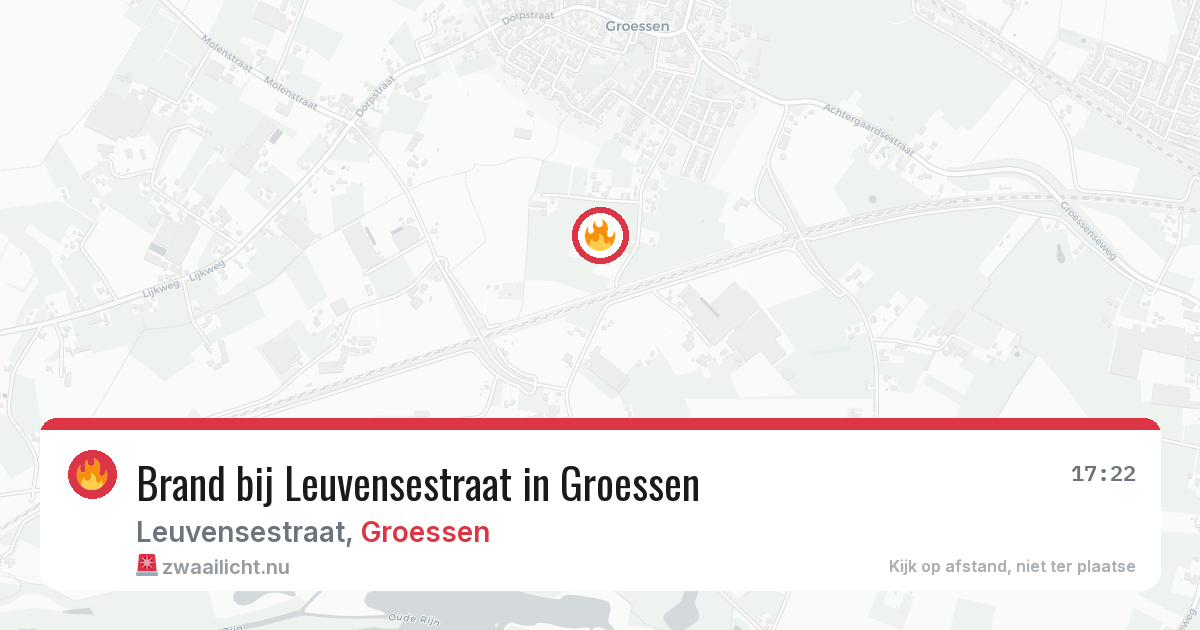 Brand bij Leuvensestraat in Groessen — 1 apr 2026