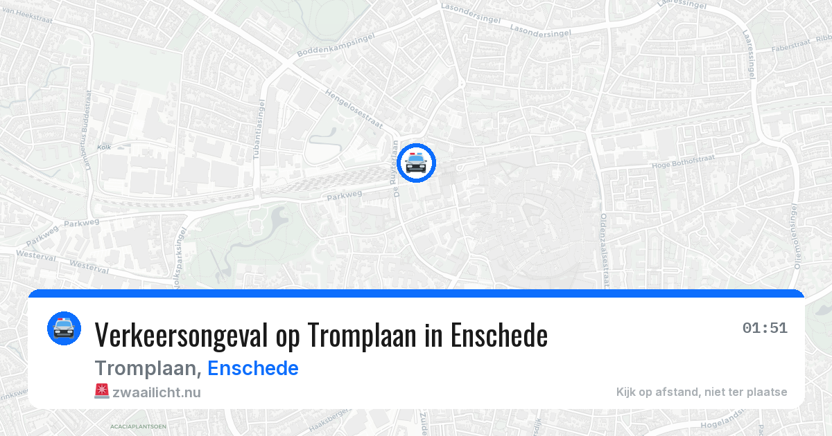 Verkeersongeval op Tromplaan in Enschede — 23 mrt 2026