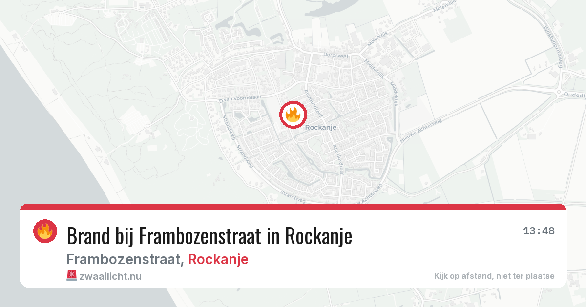 Brand bij Frambozenstraat in Rockanje — 19 jul 2026