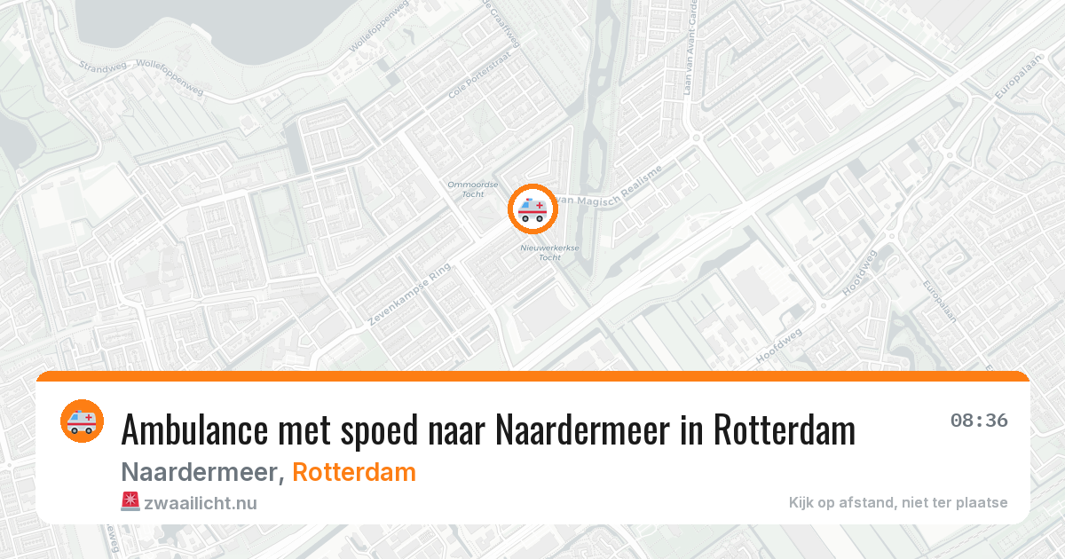 Ambulance met spoed naar Naardermeer in Rotterdam — 20 jul 2026