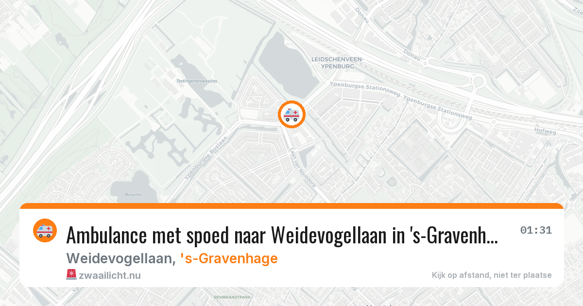 Ambulance met spoed naar Weidevogellaan in 's-Gravenhage — 23 feb 2026