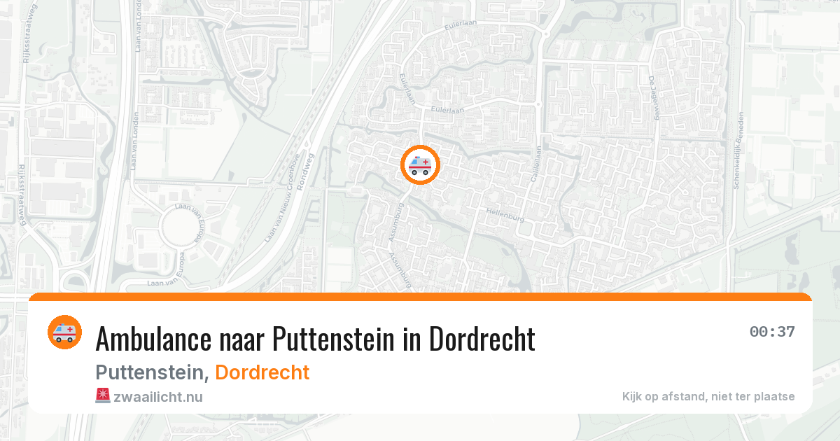 Ambulance naar Puttenstein in Dordrecht — 26 mei 2026
