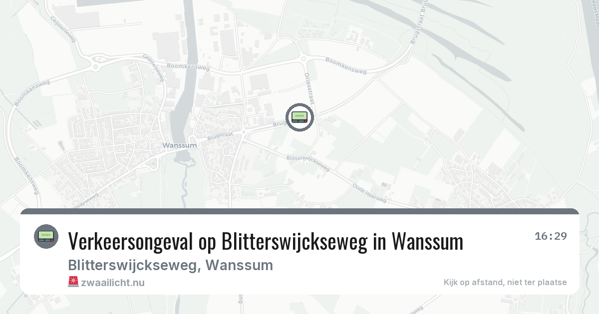 Verkeersongeval op Blitterswijckseweg in Wanssum — 9 apr 2026