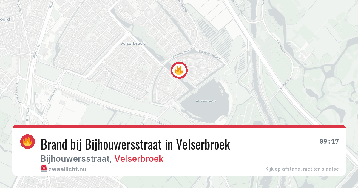 Brand bij Bijhouwersstraat in Velserbroek — 16 jul 2026