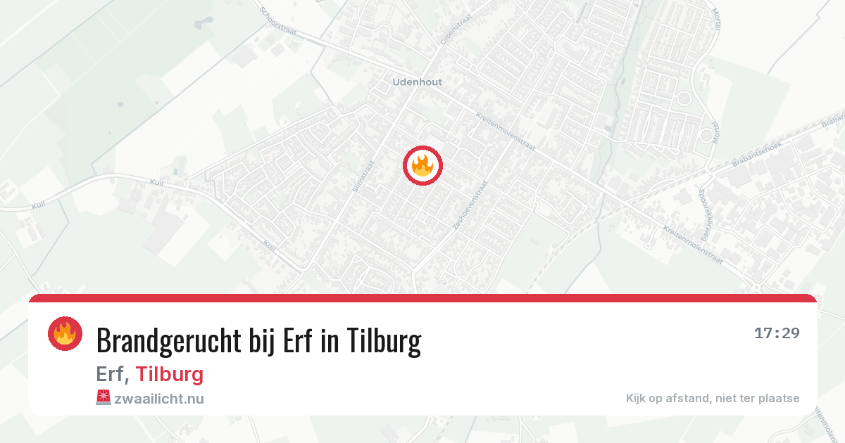 Brandgerucht bij Erf in Tilburg — 29 mei 2026