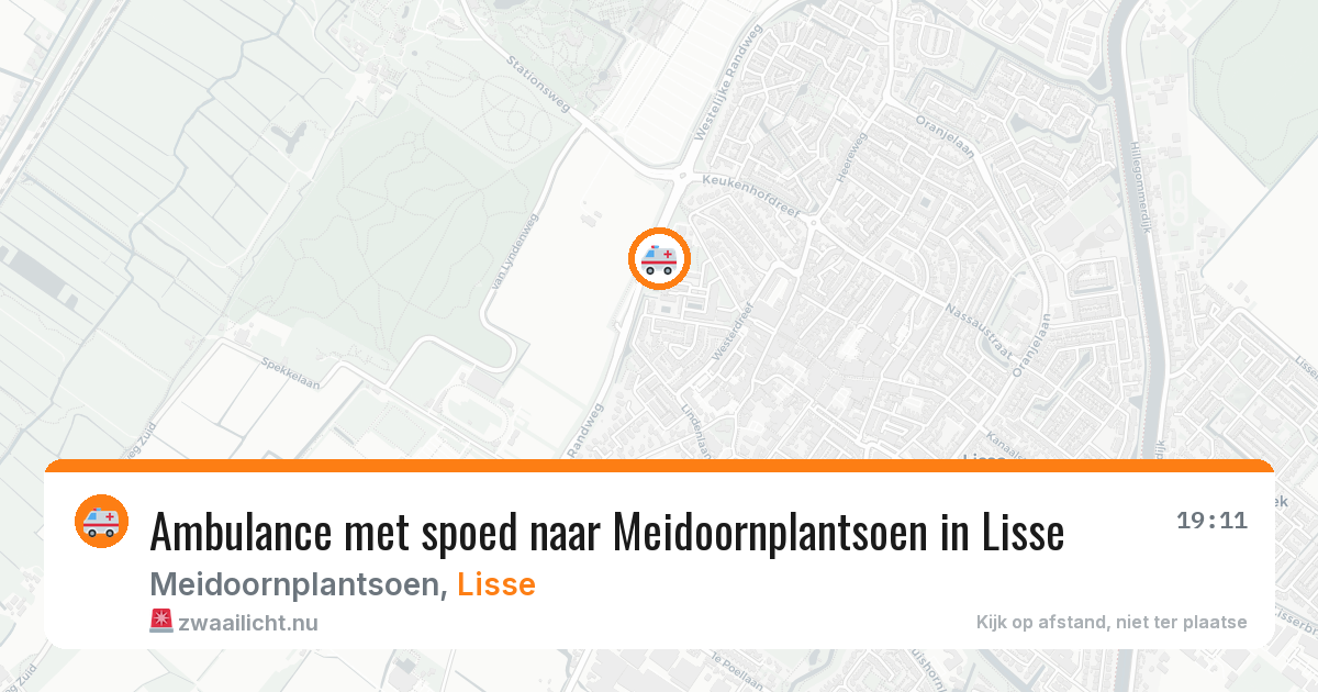 Ambulance met spoed naar Meidoornplantsoen in Lisse — 19 jul 2026