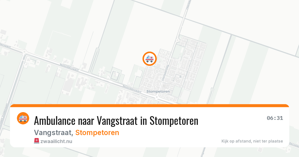 Ambulance naar Vangstraat in Stompetoren — 26 jun 2026