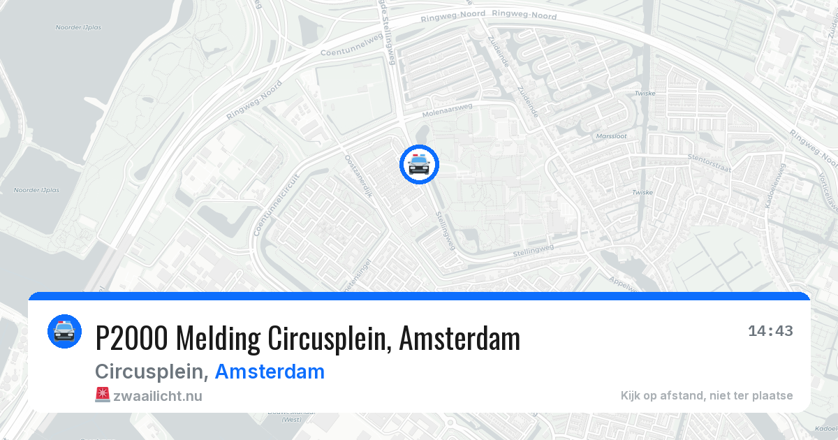 P2000 Melding Circusplein, Amsterdam — 25 jul 2026