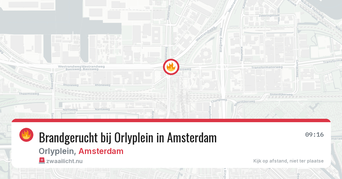 Brandgerucht bij Orlyplein in Amsterdam — 10 mrt 2026