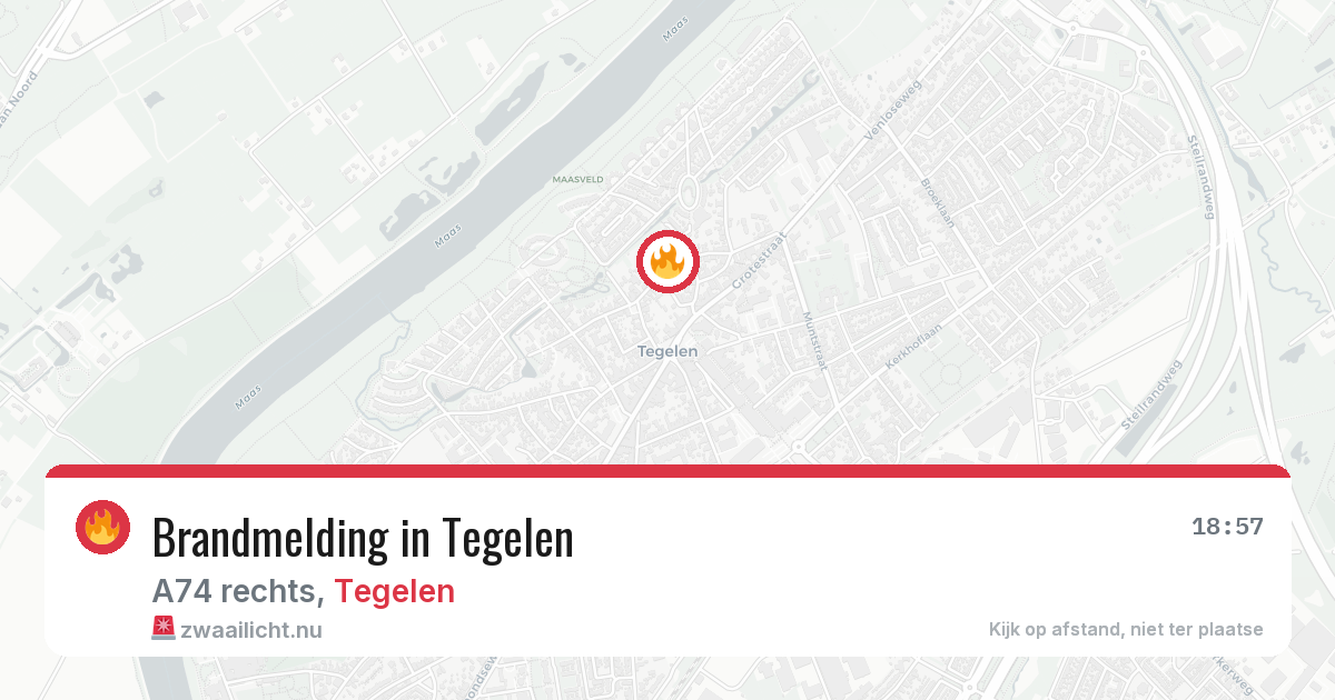 Brandmelding in Tegelen — 15 jul 2026