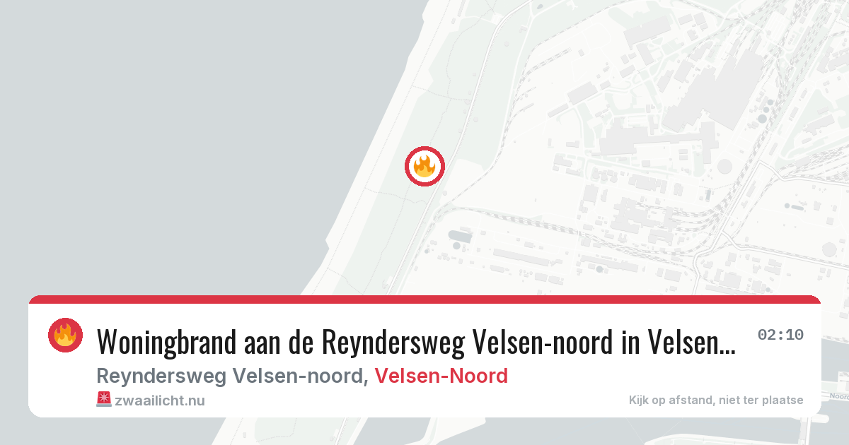 Woningbrand aan de Reyndersweg Velsen-noord in Velsen-Noord — 26 feb 2026