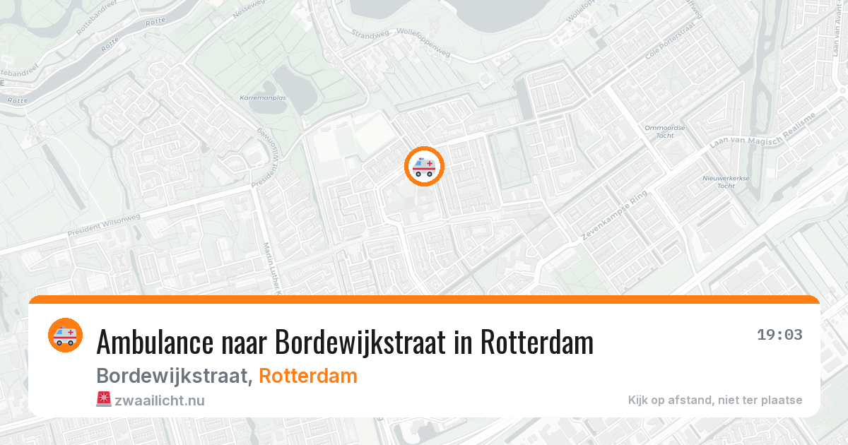 Ambulance naar Bordewijkstraat in Rotterdam — 18 jul 2026
