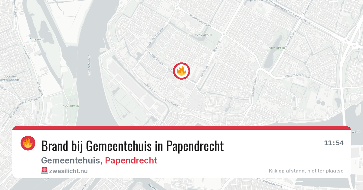 Brand bij Gemeentehuis in Papendrecht — 23 jul 2026