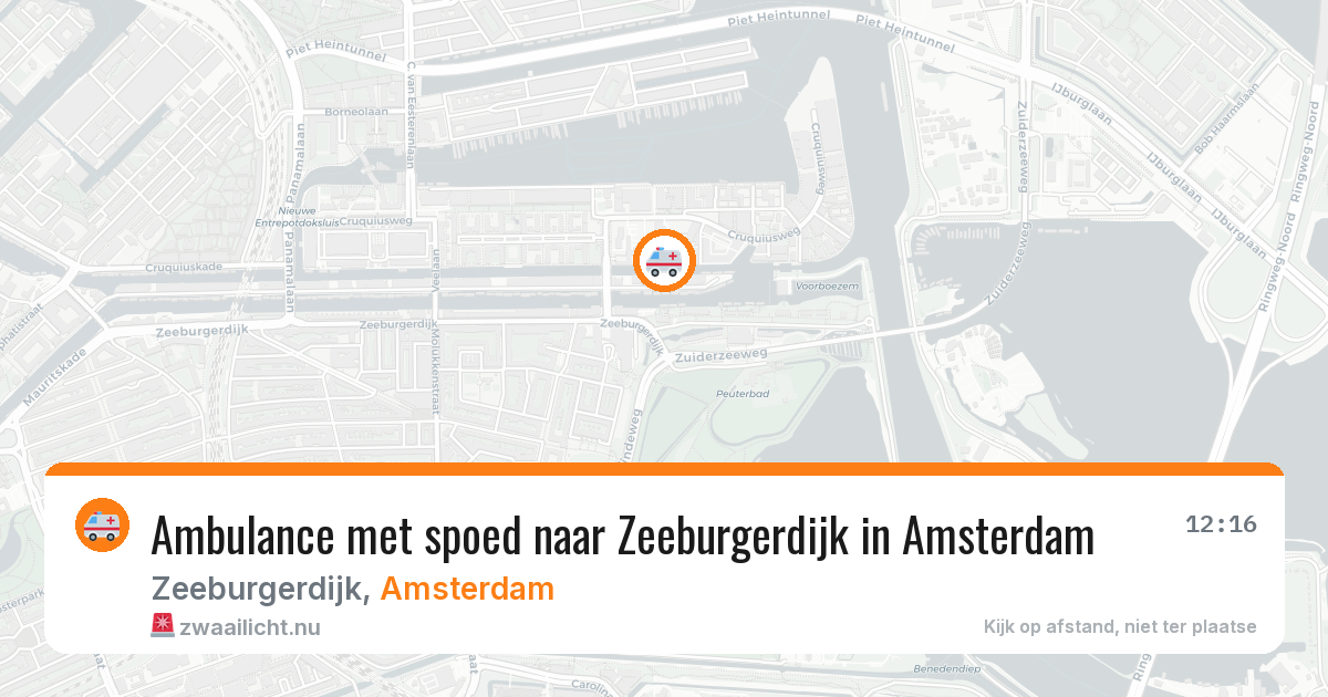 Ambulance met spoed naar Zeeburgerdijk in Amsterdam — 19 jul 2026
