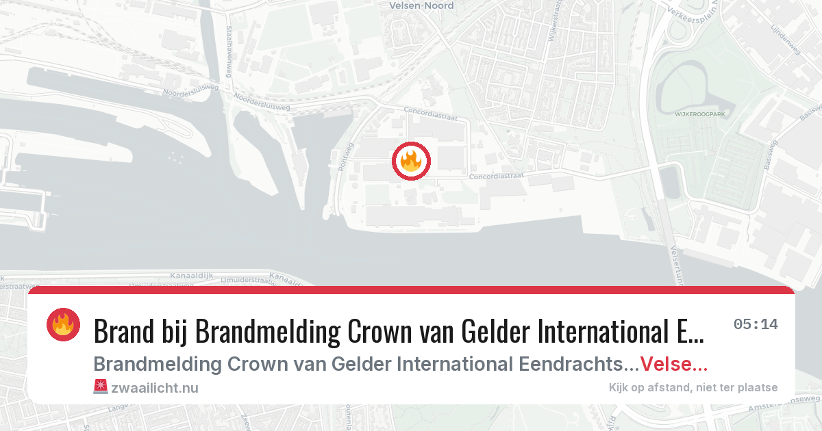 Brand bij Brandmelding Crown van Gelder International Eendrachtsstraat Velsen-noord in Velsen-Noord — 7 mei 2026