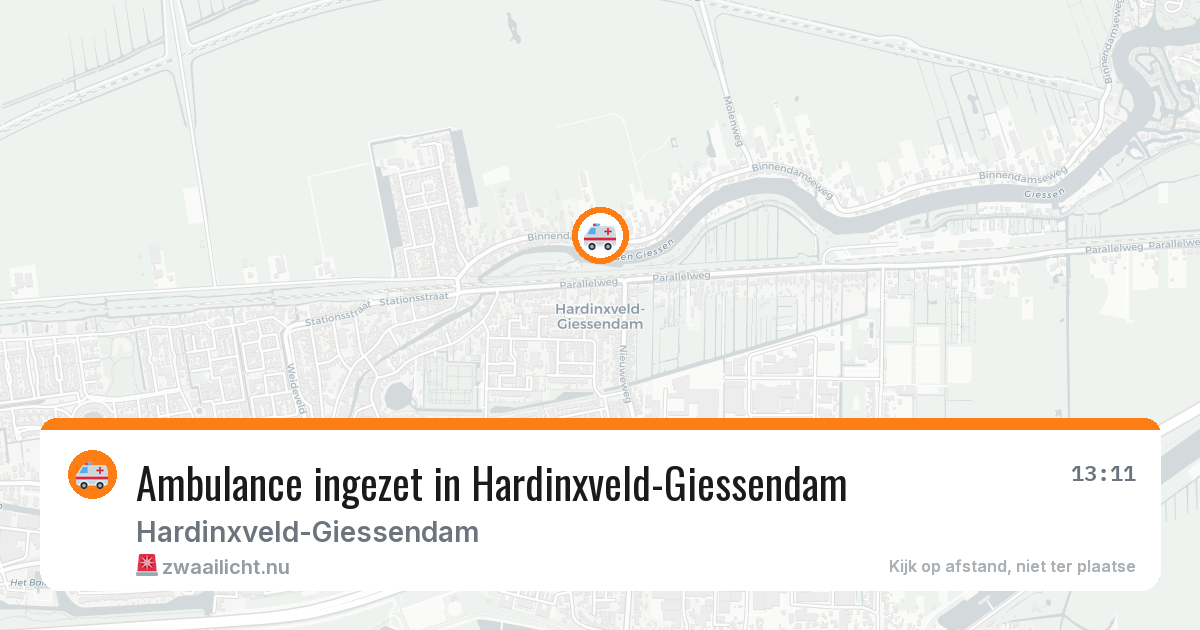 Ambulance ingezet in Hardinxveld-Giessendam — 12 jul 2026