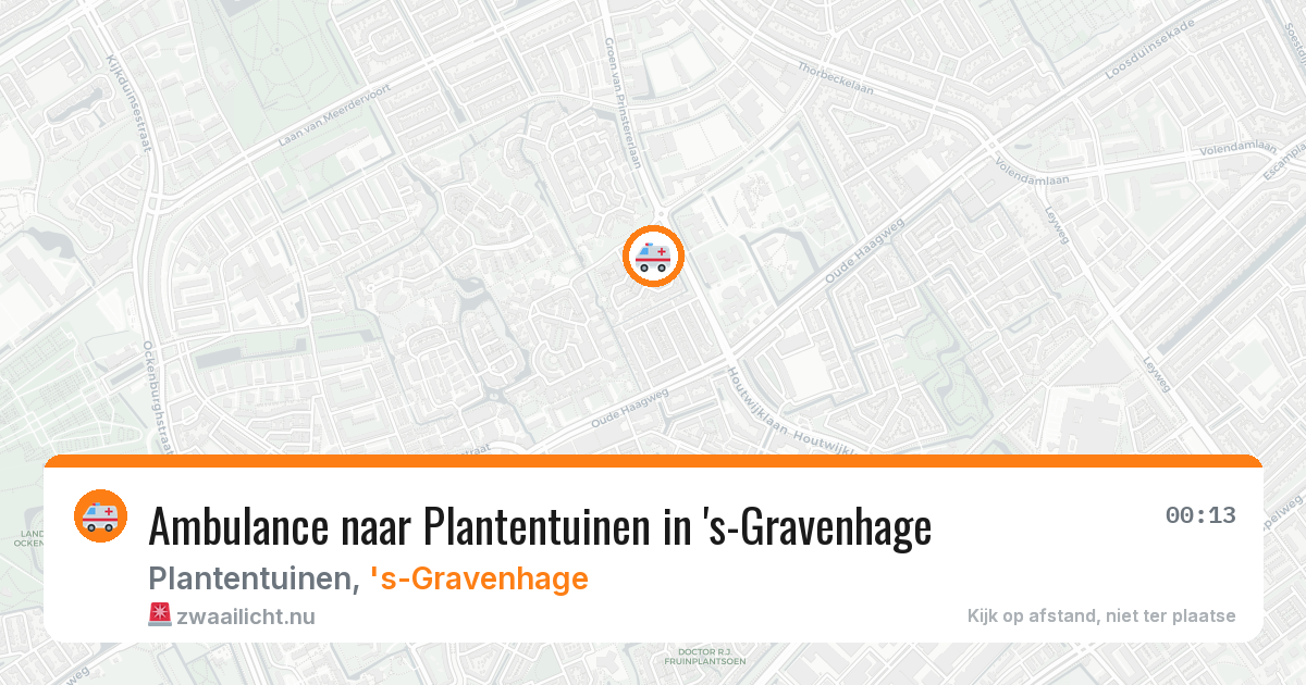 Ambulance naar Plantentuinen in 's-Gravenhage — 4 jun 2026