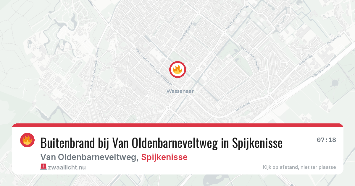 Buitenbrand bij Van Oldenbarneveltweg in Spijkenisse — 15 jul 2026