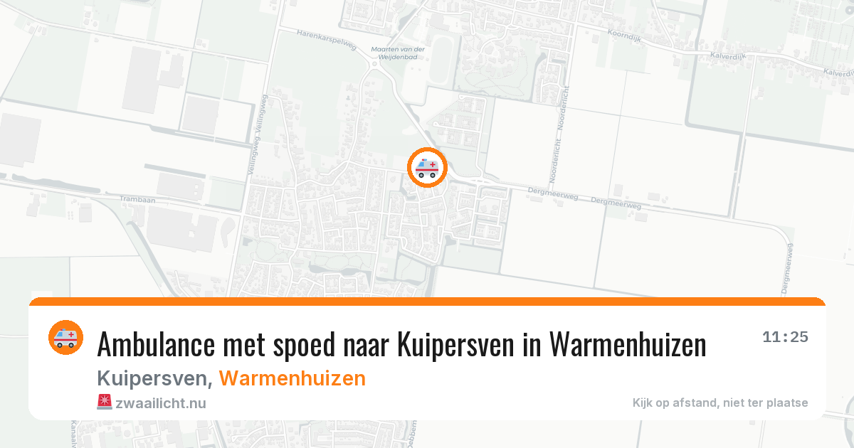 Ambulance met spoed naar Kuipersven in Warmenhuizen — 18 mei 2026