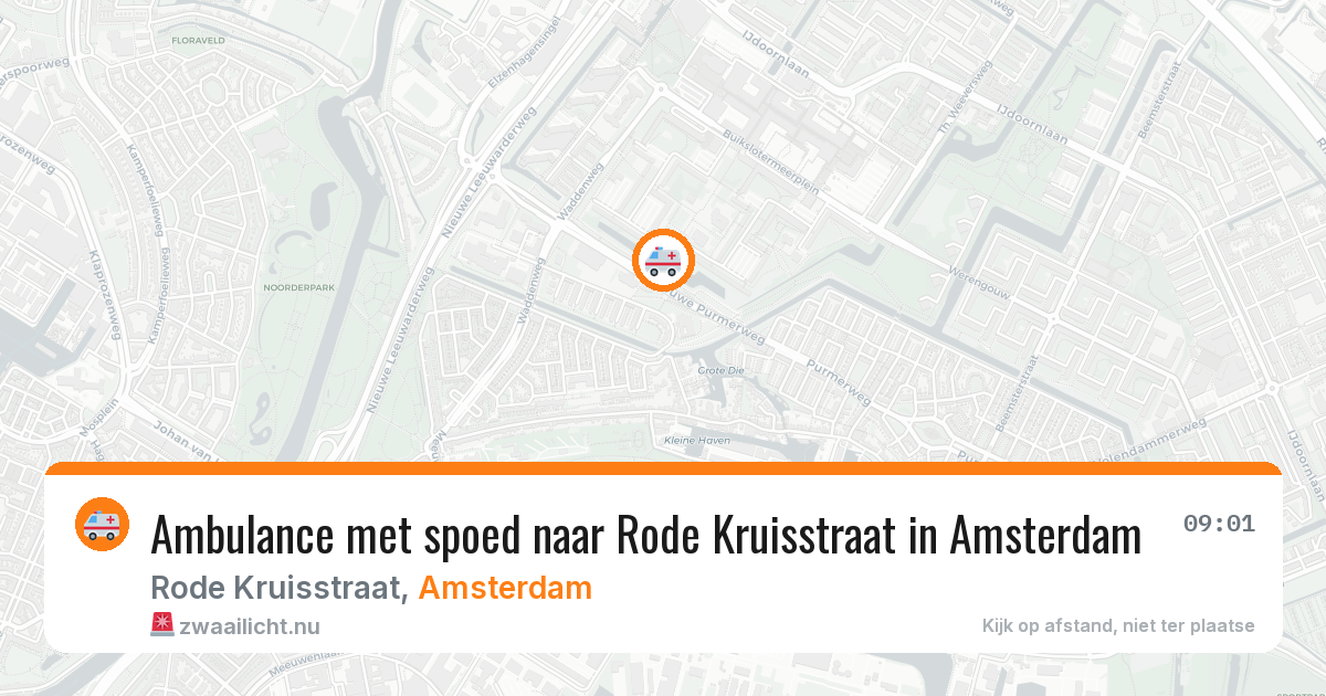 Ambulance met spoed naar Rode Kruisstraat in Amsterdam — 20 mrt 2026